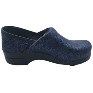 Dansko ITALY MADE Professional Navy Medallion Clogs Mules LEATHER Size 40 Womens